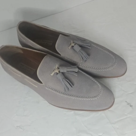 Paul Parkman Handmade Lavender SuedeMen's LoafersTassel Slip-On